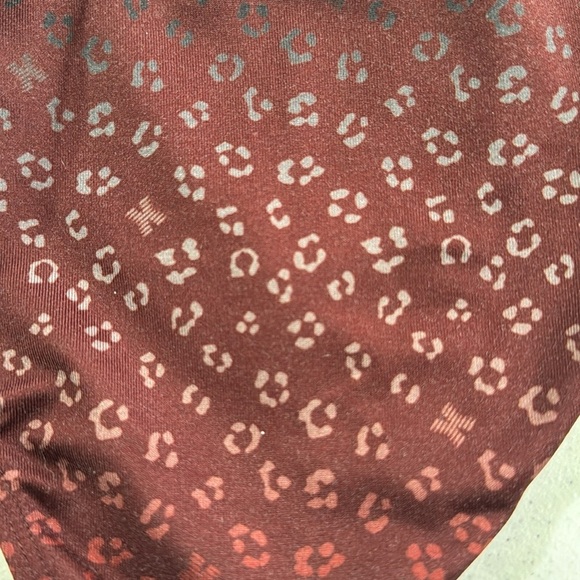 Savage x Fenty New Baby Leopard Plunge Halter Bodysuit High Cut Bottoms Wine EUC - Picture 9 of 9